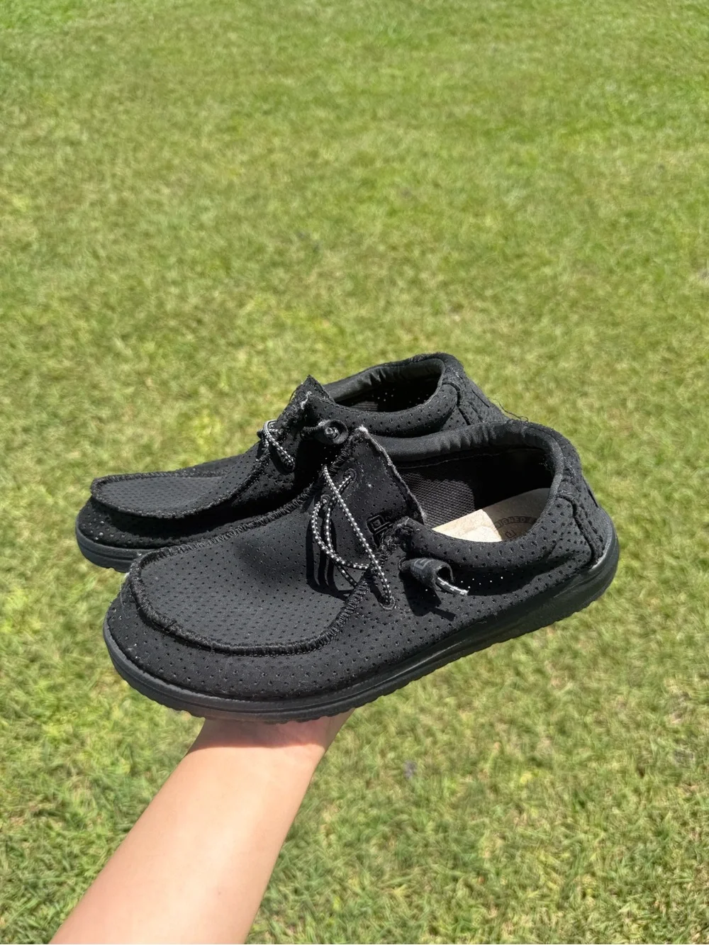 Hey Dude Kids Black Lightweight Slip-On Slippers